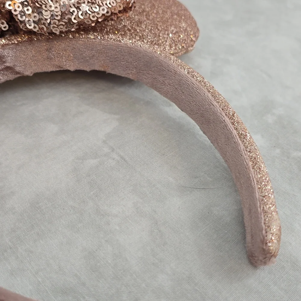 Disney Minnie Mouse Rose Gold Glitter and Sequin Headband - Picture 4 of 6